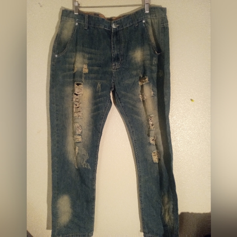 Casual Distressed Blue Jeans for Men